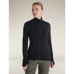 Icebreaker Jacket Merino 260 Quantum Long Sleeve Full Zip Women's Size S Black